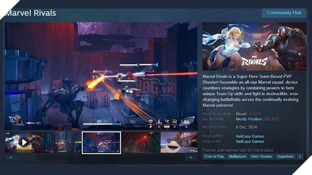 Trên Steam, Marvel Rivals hiện đang ở mức đánh giá 