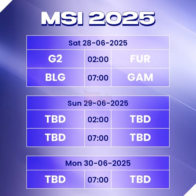 LMHT: Lịch thi đấu Vòng khởi động MSI 2025, liệu GAM có tạo nên được kỳ tích