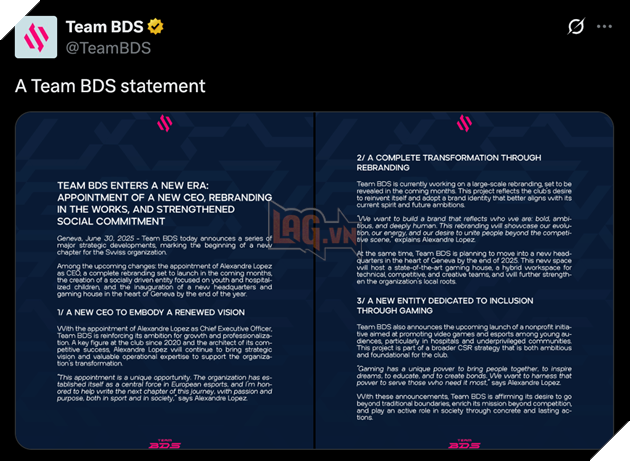 một tổ chức phi lợi nhuận cũng sắp được Team BDS thành lập