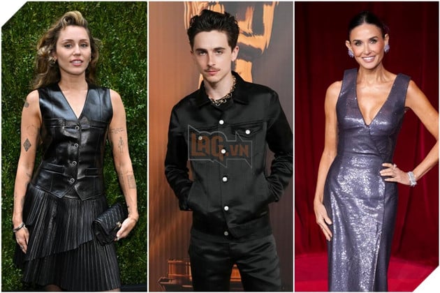 Hình ảnh diễn viên Miley Cyrus, Timothee Chalamet và Demi Moore