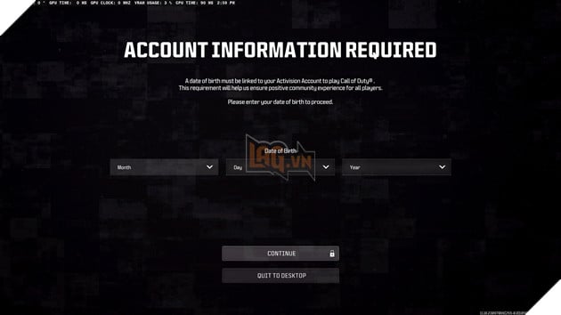 Activision Chính Thức Yêu Cầu Xác Nhận Độ Tuổi Cho Người Chơi Call of Duty 3