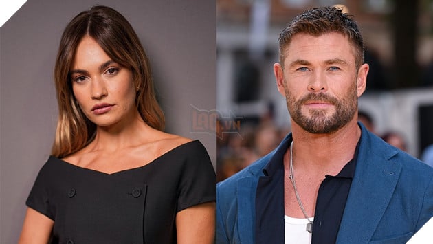 Hình ảnh nữ diễn viên Lily James và sao nam Chris Hemsworth