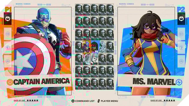 Màn hình chọn nhân vật Marvel Tokon