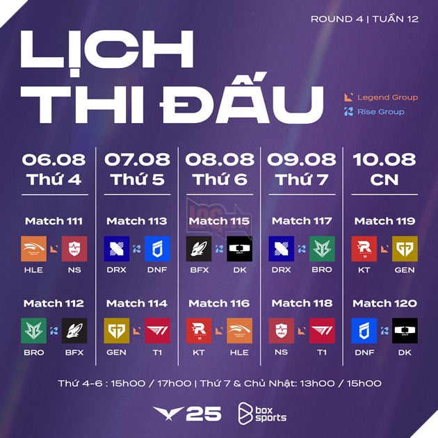 Lịch thi đấu LCK 2025 Regular Season Rounds 3 - 5 (Ảnh: LCK Việt Nam)