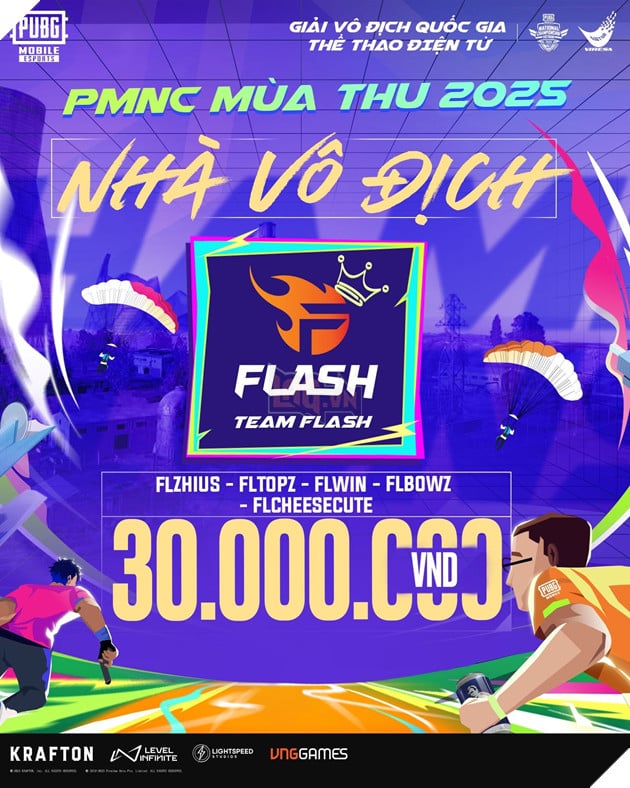 Giải Vô Địch Quốc Gia Thể Thao Điện Tử 2025 PUBG Mobile: Team Flash Vô Địch PMNC Mùa Thu 2025 3
