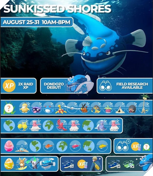 Pokémon Go: Hướng dẫn sự kiện Sunkissed Shores Dondozo lần đầu ra mắt! 3