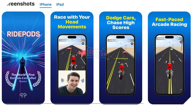 RidePods Tựa game đầu tiên điều khiển bằng chuyển động đầu qua AirPods chính thức ra mắt 2
