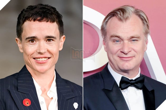 Hình ảnh diễn viên Elliot Page và Christopher Nolan.