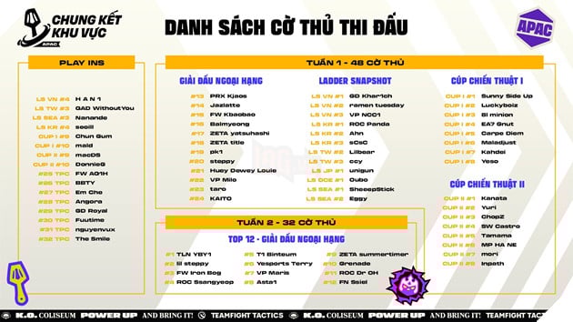 Đấu Trường Chân Lý Esports Mùa 15: 17 Tuyển Thủ Việt Nam Hướng Tới Vòng Chung Kết Khu Vực APAC 3