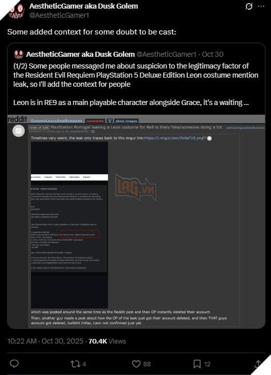 Resident Evil: Requiem Phiên Bản Deluxe Edition Dường Như Đã Rò Rỉ Trang Phục Cho Leon 3
