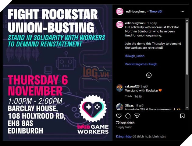 Bùng Nổ Biểu Tình Bên Ngoài Văn Phòng Rockstar North Sau Sự Kiện Sa Thải Hàng Loạt 3