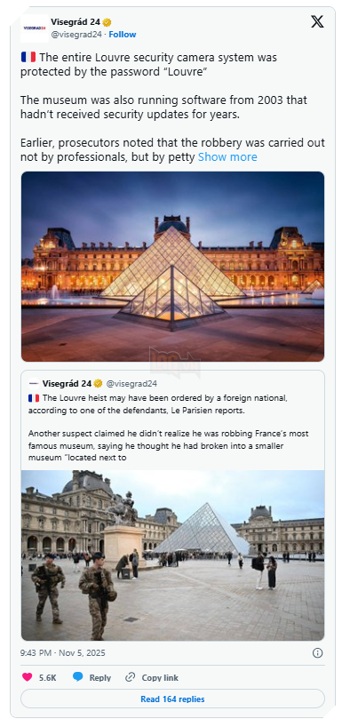 Bất Ngờ Sau Vụ Trộm Tại Bảo Tàng Louvre: Sử Dụng Tên Bảo Tàng Làm Mật Khẩu, Vẫn Chạy Win 2000 2