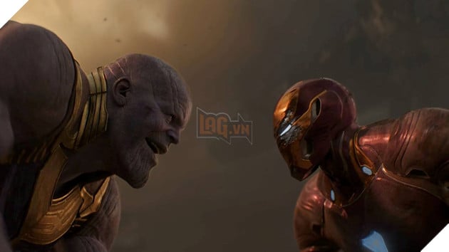 Phân cảnh Thanos đối đầu với nhân vật Iron Man.