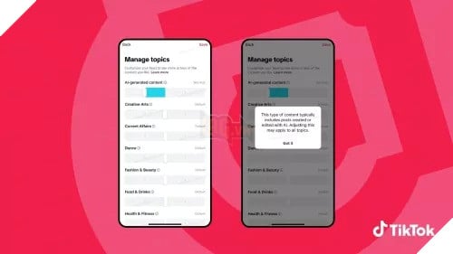 TikTok thử nghiệm tính năng cho phép người dùng kiểm soát nội dung AI trên bảng tin 2