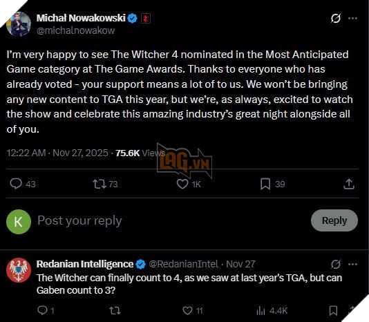 The Witcher 4 Hé Lộ Khả Năng Góp Mặt Tại Sự Kiện The Game Awards 2025 2