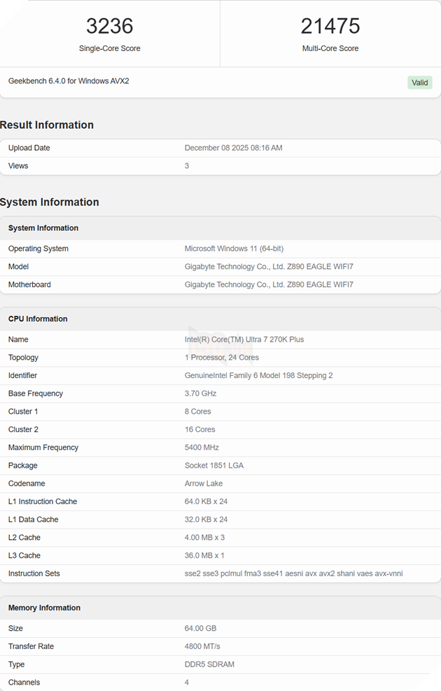 Rò rỉ thông số kỹ thuật Intel Core Ultra 7 270K Plus, mạnh hơn với 24 lõi 2