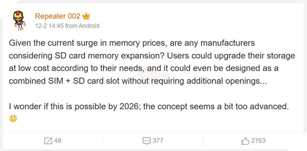 Nguy cơ giá RAM tăng cao khiến thị trường smartphone “đau đầu”, khe cắm microSD có thể trở lại
