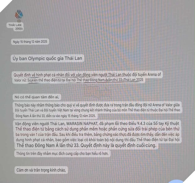 SEA Games 33: Nữ VĐV Liên Quân Mobile Thái Lan Gian Lận Ngay Trong Thi Đấu, Nhờ Người Đánh Hộ Vẫn Thua Việt Nam 4