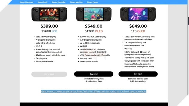 Valve Ngừng Sản Xuất Steam Deck LCD 256GB 2