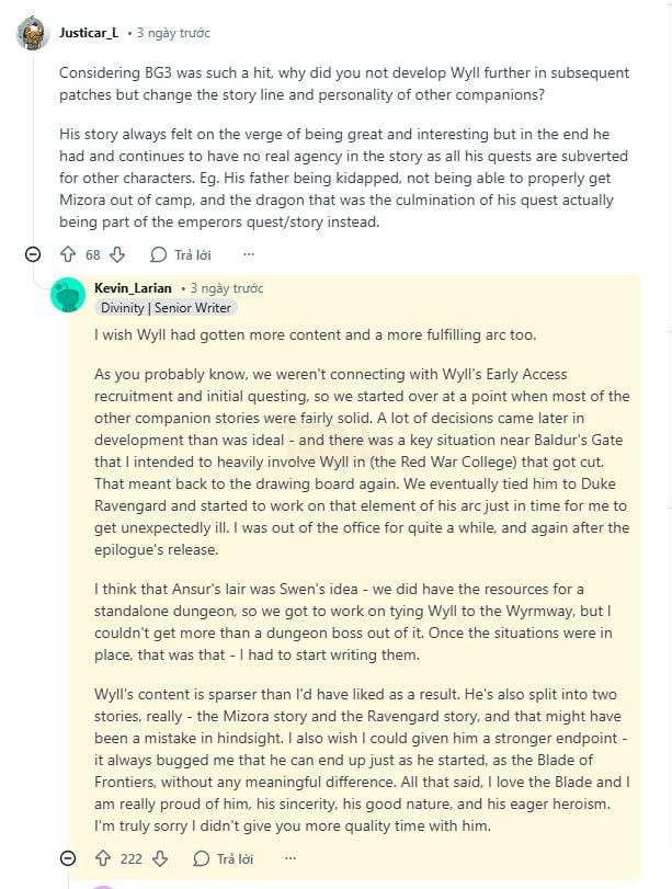 Nhà biên kịch Baldur's Gate 3 Bày Tỏ Tiếc Nuối Về Một Nhân Vật Trong Tổ Đội Người Chơi 2