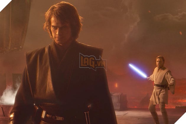 Hình ảnh về Hayden Christensen trong vai Anakin Skywalker và Ewan McGregor trong vai Obi-Wan Kenobi trong phim "Revenge of the Sith".