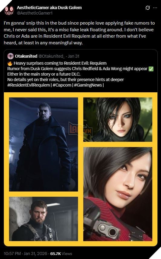 Resident Evil Requiem: Leaker Nhận Định Khả Năng Góp Mặt Của Ada Wong Và Chris Redfield 2