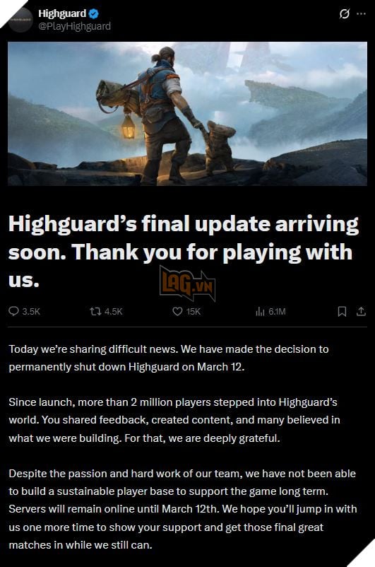 Được Quảng Bá Lên Lịch Cho Cả Năm, Highguard Chính Thức Tuyên Bố Đóng Cửa Trong Tháng 3 3