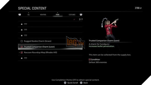 Hướng Dẫn Resident Evil Requiem: Tổng Hợp Các Charm Có Thể Lấy Được Và Công Dụng 18