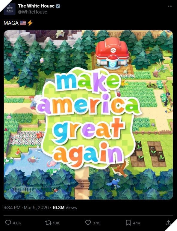 Tổng Thống Trump Bất Ngờ Sử Dụng Pokemon Pokopia Để Quảng Bá Chương Trình Nghị Sự MAGA 2