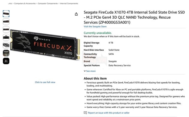 Seagate đánh rơi siêu phẩm FireCuda X1070: SSD Gen4 đầu tiên sau một năm vắng bóng 2