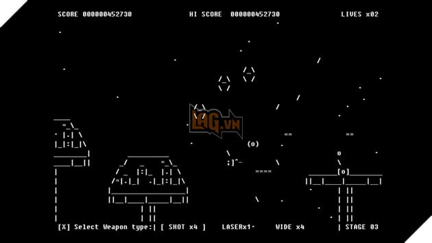 Tựa game bắn súng kinh điển Gradius 40 năm tuổi được làm lại hoàn toàn bằng đồ họa ASCII cho PC 3