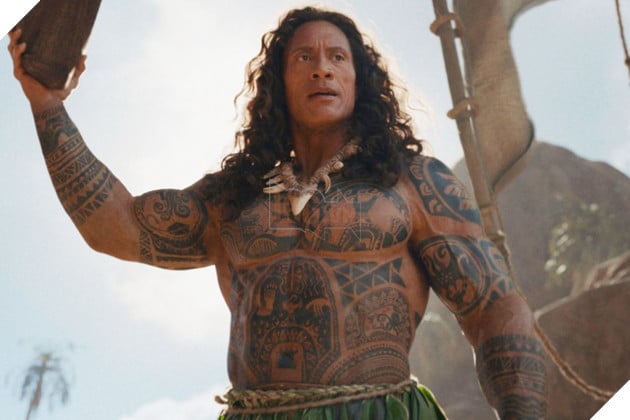 Hình ảnh sao nam Dwayne Johnson trong vai Maui.