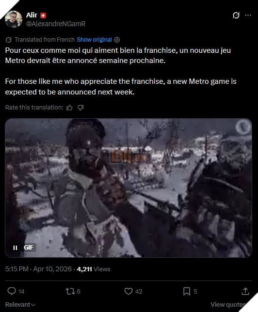 Thương Hiệu Game Bắn Súng Sinh Tồn Hậu Tận Thế Metro Dường Như Sắp Có Phần Mới 2