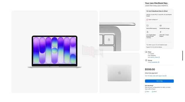 Apple MacBook Neo liên tục cháy hàng, giao trễ vì thiếu chip A18 Pro 2