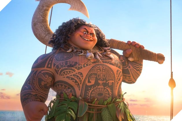 Hình ảnh về nhân vật Á thần Maui trong phiên bản phim hoạt hình.