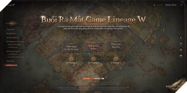 Lineage W ưu ái thị trường SEA với 3 showcase giới thiệu tổ chức riêng cho 3 quốc gia trong khu vực