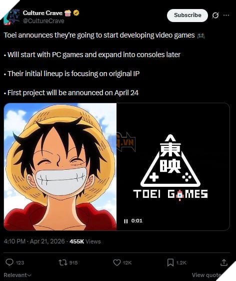 Hãng Sản Xuất Anime One Piece Bất Ngờ Công Bố Đang Làm Game 2