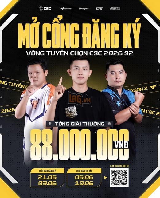 Vòng tuyển chọn CSC 2026 Season 2 mở đăng ký cơ hội bước ra ánh sáng của các tài năng Đột Kích 2