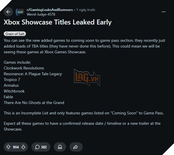 Rò Rỉ Những Trò Chơi Tiềm Năng Xuất Hiện Tại Xbox Games Showcase 2026 2