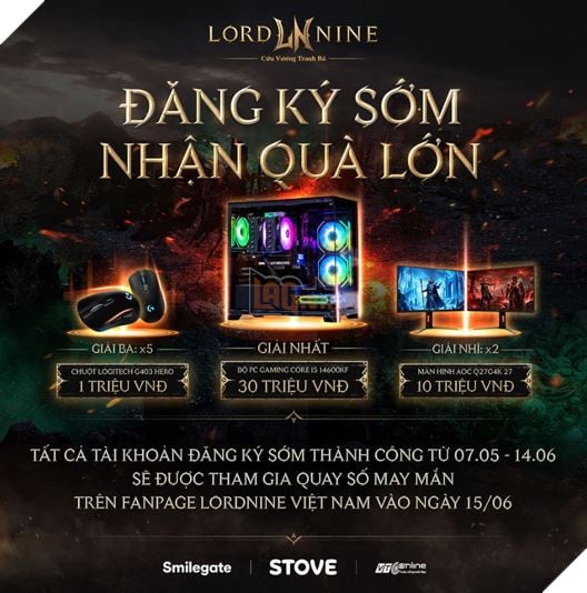 LORDNINE Mở Đăng Ký Sớm, Tung Chuỗi Sự Kiện với phần thưởng đến 70 Triệu Đồng Trước Thềm Ra Mắt 2