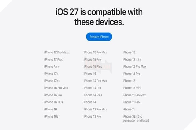 iOS 27 tiếp tục hỗ trợ iPhone 11, kéo dài tuổi thọ cho dòng máy 7 năm tuổi
