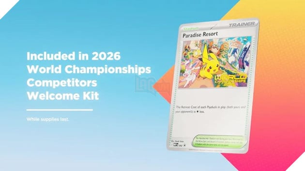 Pokémon World Championships 2026 công bố loạt thẻ promo độc quyền mới, nổi bật với Pikachu và Rayquaza
