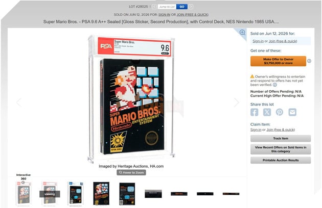 Game Super Mario Bros. Nguyên Seal Được Định Giá Cực Khủng 2