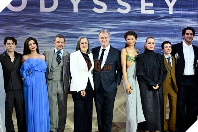 Hình ảnh dàn sao trong sự kiện quảng bá phim The Odyssey.