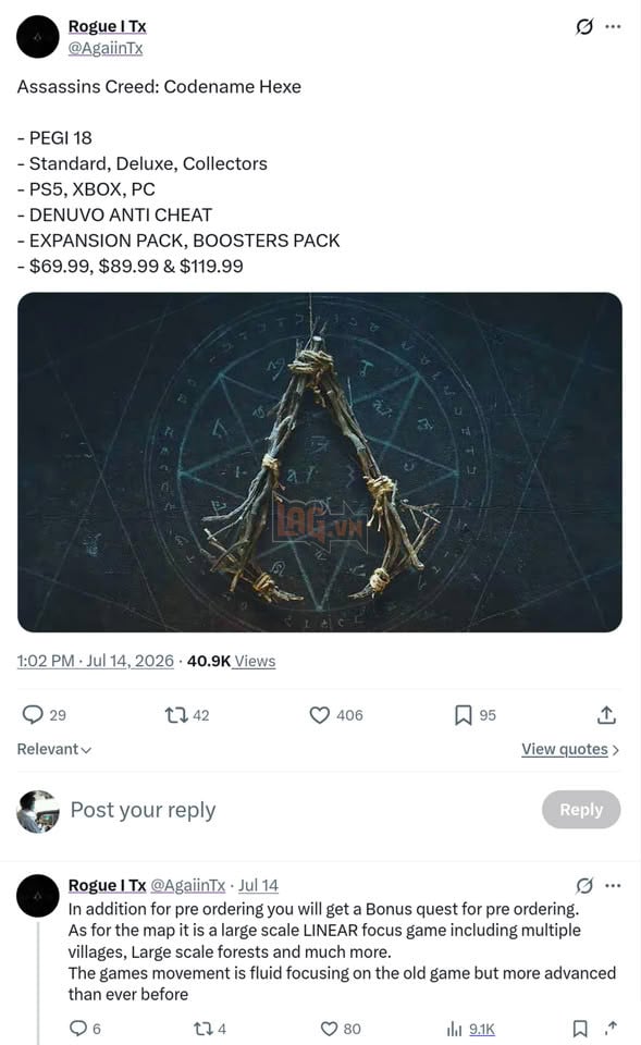 Rò Rỉ Tin Đồn Assassin's Creed Hexe Có Thể Ra Mắt Giữa Năm 2027 2