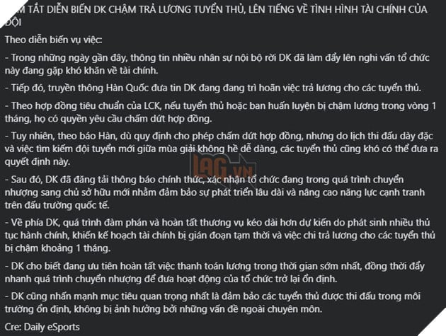 LMHT: Dplus KIA Xác Nhận Chậm Lương, Tuyển Thủ Có Quyền Rời Đội Theo Quy Định LCK