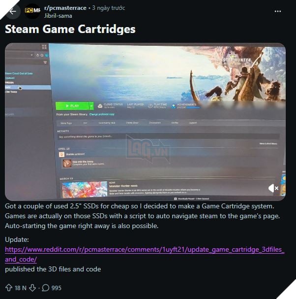 Độc Lạ Game Thủ PC Ngồi Chế Đầu Đọc Ổ Cứng SSD Cài Sẵn Game Steam, Cắm Vào Là Chơi Được 3