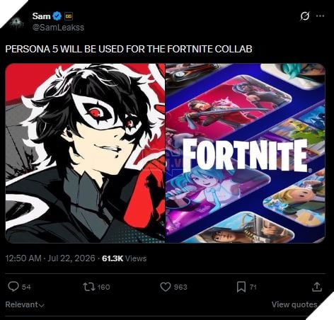 Thương Hiệu Persona Bất Ngờ Rò Rỉ Thông Tin Bắt Tay Cùng Hai Trò Chơi Bùng Nổ Từ Epic