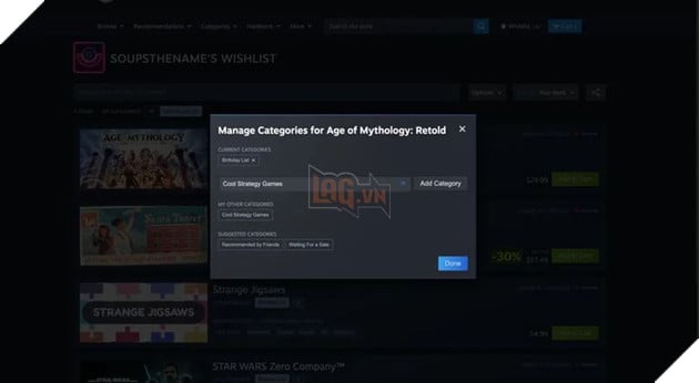 Steam nâng cấp tính năng tặng game và Wishlist, cho phép tặng game không cần tài khoản