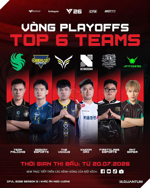 Playoffs CFVL 2026 Mùa 2: Top 6 Chính Thức Lộ Diện, Cuộc Chiến Cuối Cùng Bắt Đầu Tại Nhà Thi Đấu Tây Hồ 4